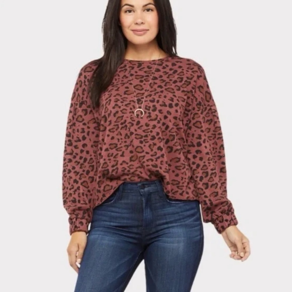 Sundry evereve leopard Sweatshirt